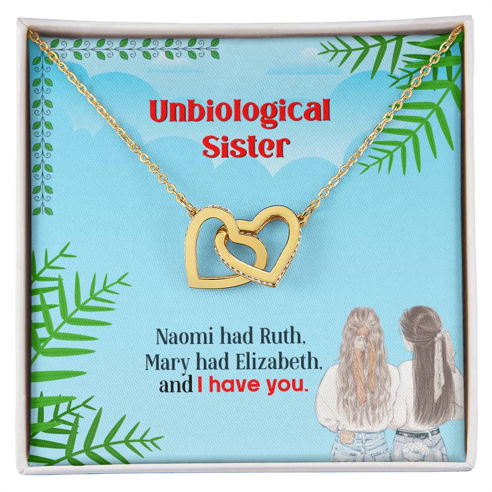 Best Friends - Interlocking Hearts Necklace - GOLD FINISH