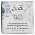 To My Sister - Interlocking Hearts Necklace - GOLD FINISH