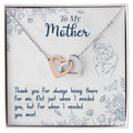 Thank You For Always Being There - Interlocking Hearts Necklace- GOLD FINISH