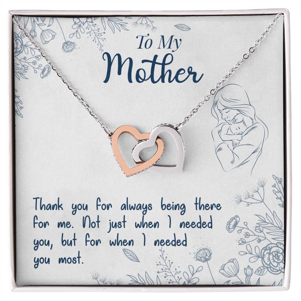 Thank You For Always Being There - Interlocking Hearts Necklace- GOLD FINISH