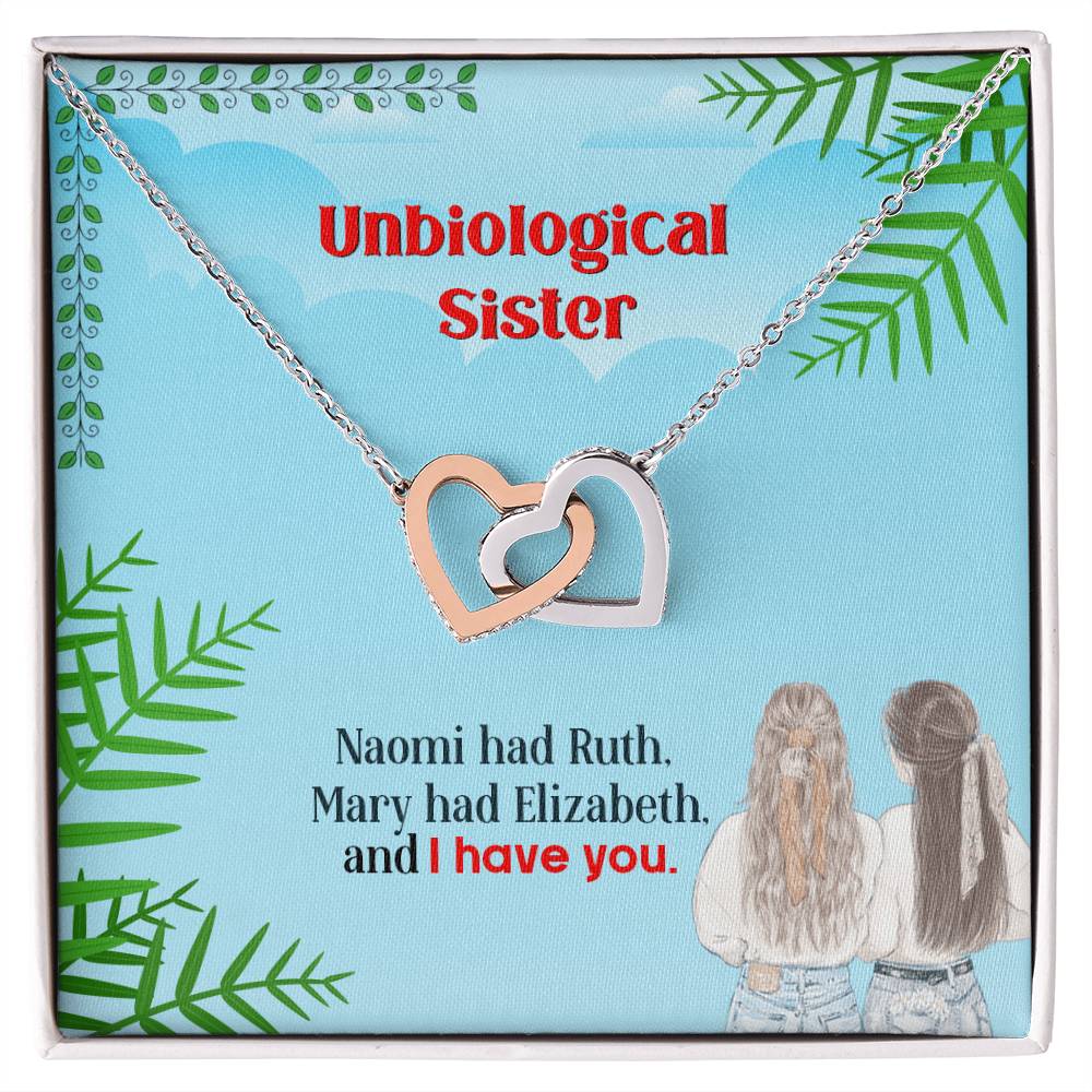 Best Friends - Interlocking Hearts Necklace - GOLD FINISH