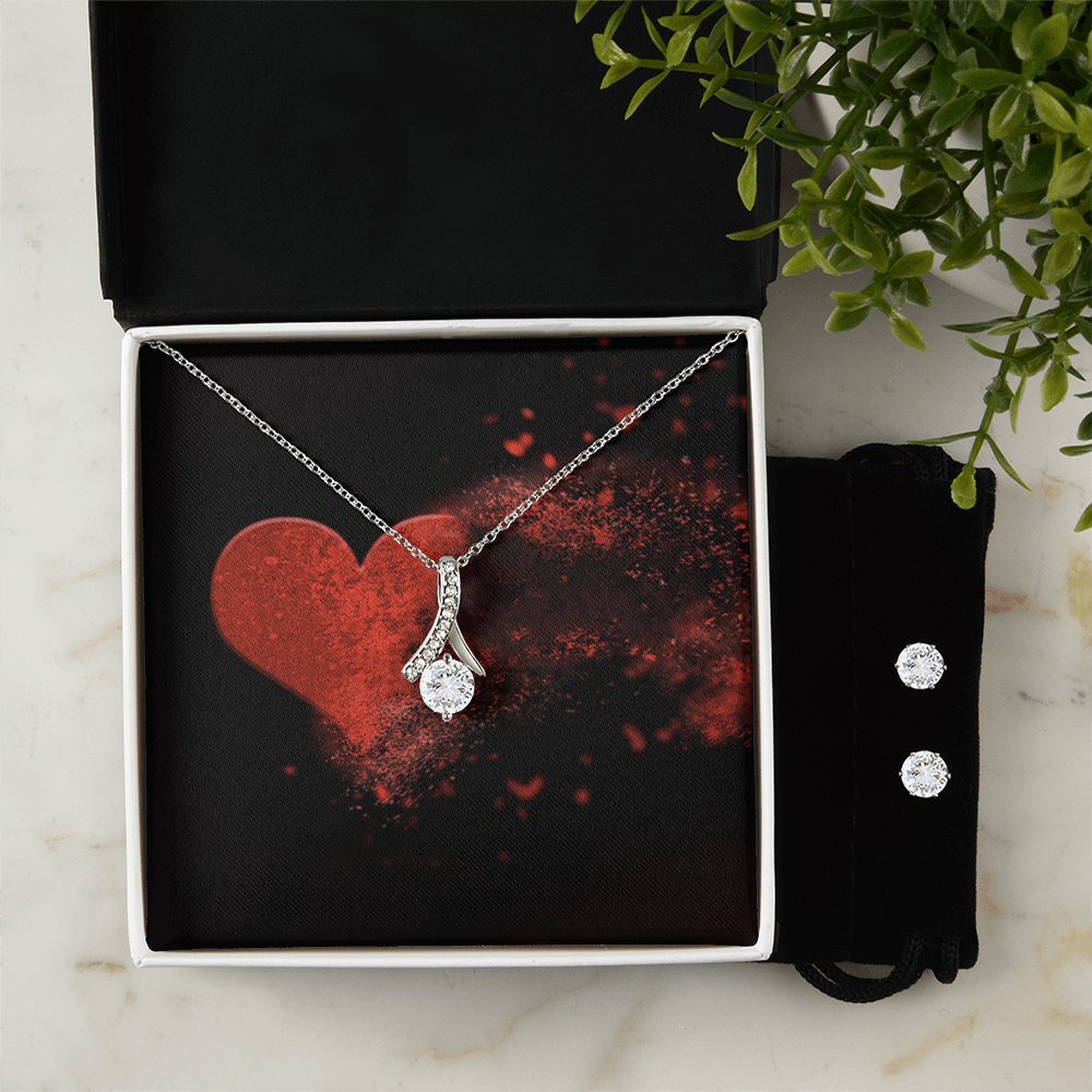 Alluring Beauty Necklace & Earring Set -  GOLD FINISH - SALE!