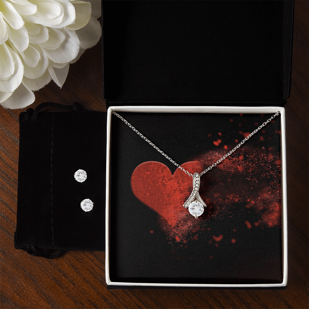 Alluring Beauty Necklace & Earring Set -  GOLD FINISH - SALE!