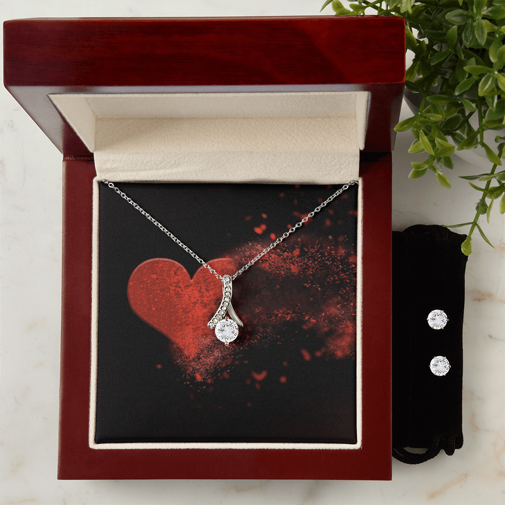 Alluring Beauty Necklace & Earring Set -  GOLD FINISH - SALE!