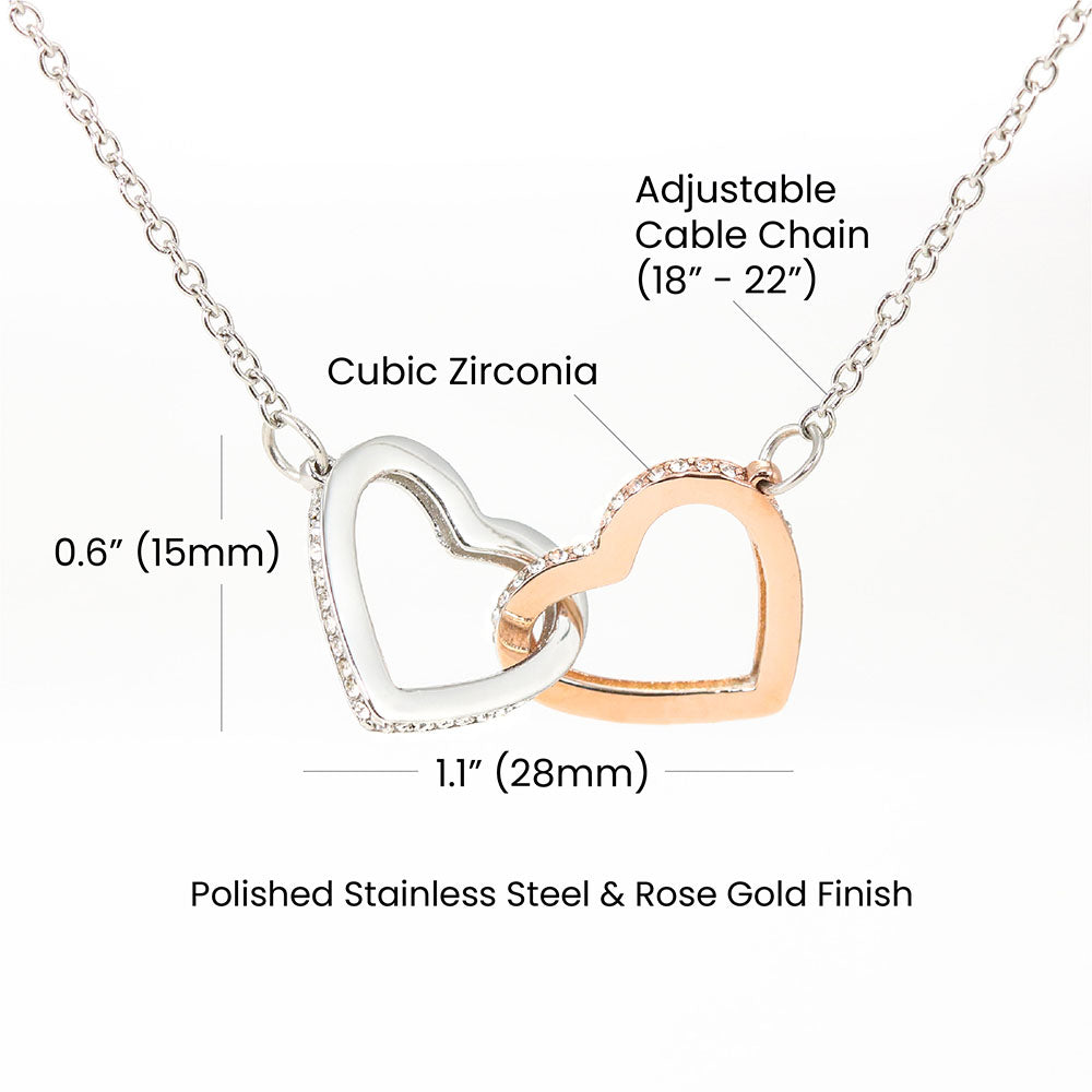 Interlocking Hearts Necklace - GOLD FINISH