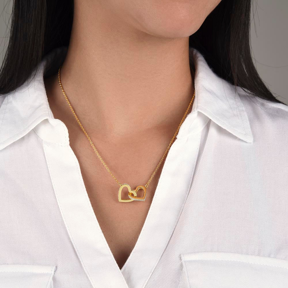 Interlocking Hearts Necklace - GOLD FINISH