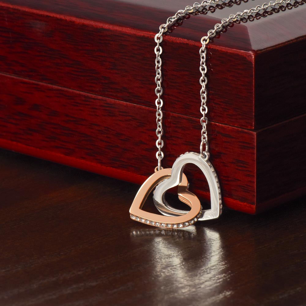 Interlocking Hearts Necklace - GOLD FINISH