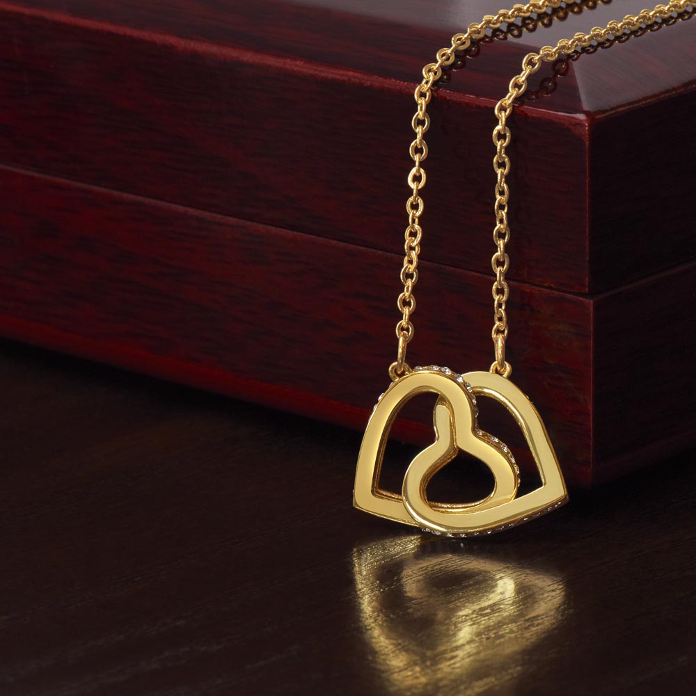 Interlocking Hearts Necklace - GOLD FINISH