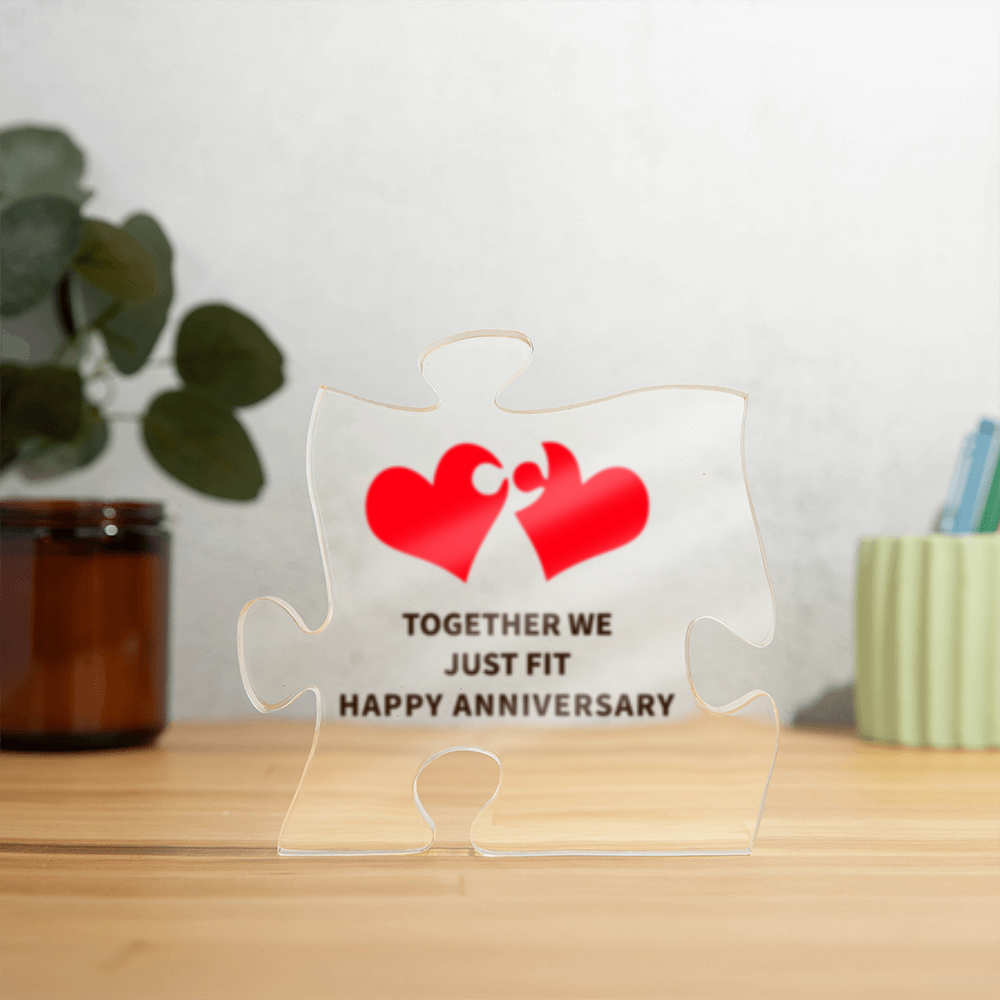 Together We Fit - Anniversary - Acrylic Puzzle Plaque