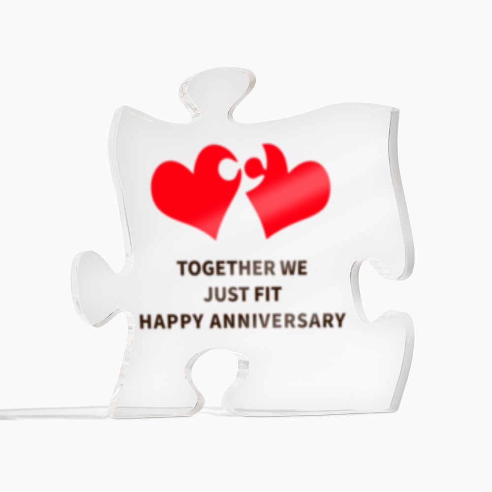 Together We Fit - Anniversary - Acrylic Puzzle Plaque