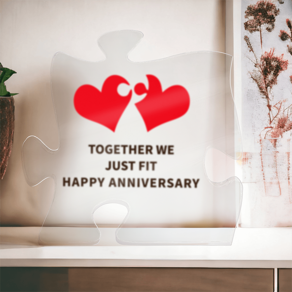Together We Fit - Anniversary - Acrylic Puzzle Plaque