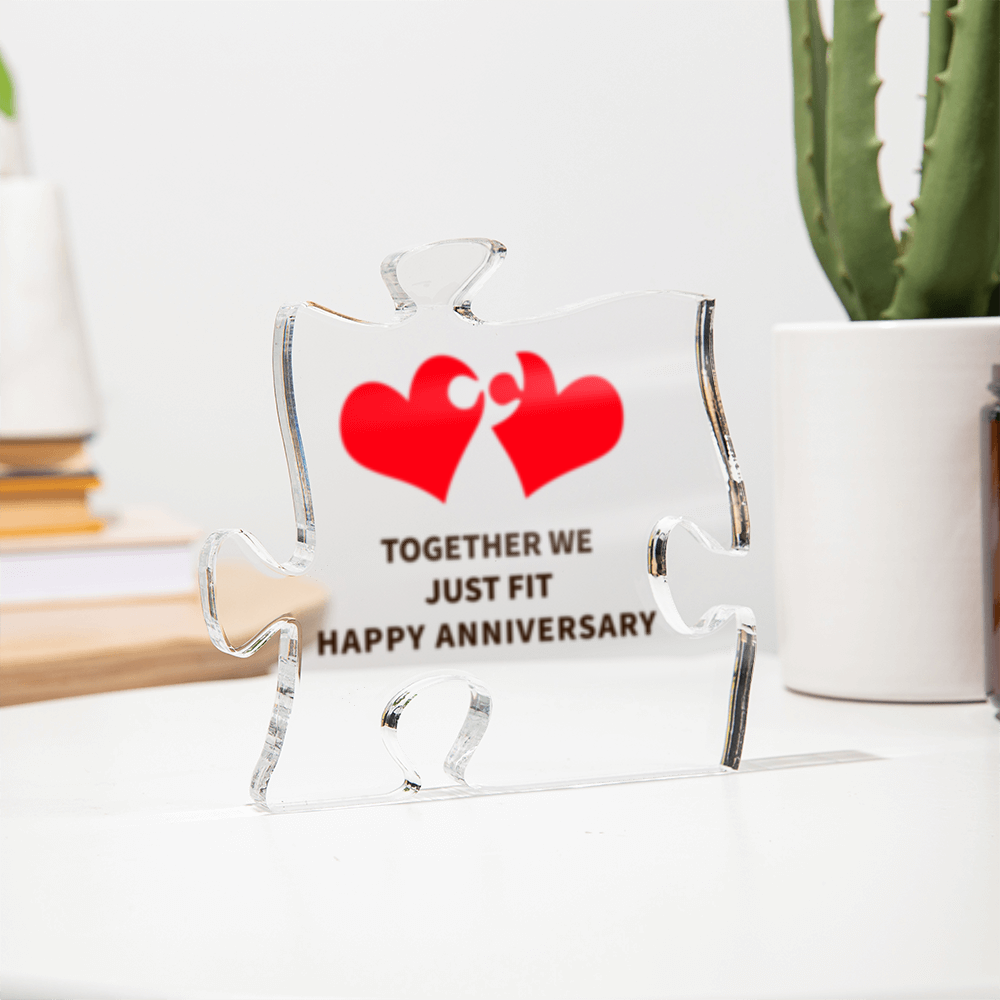Together We Fit - Anniversary - Acrylic Puzzle Plaque