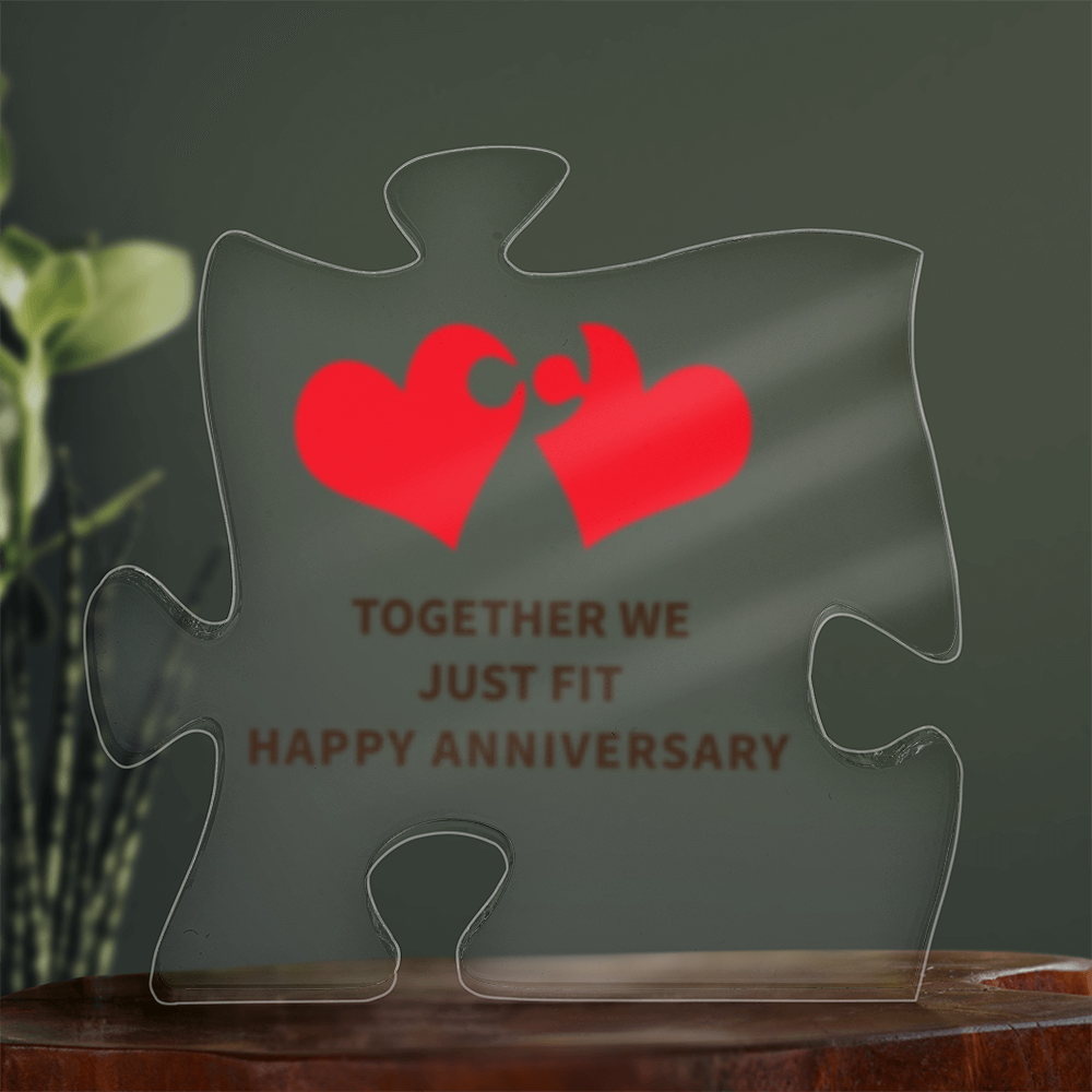 Together We Fit - Anniversary - Acrylic Puzzle Plaque