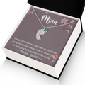 MOM-Engraved Baby Feet Necklace with Birthstones