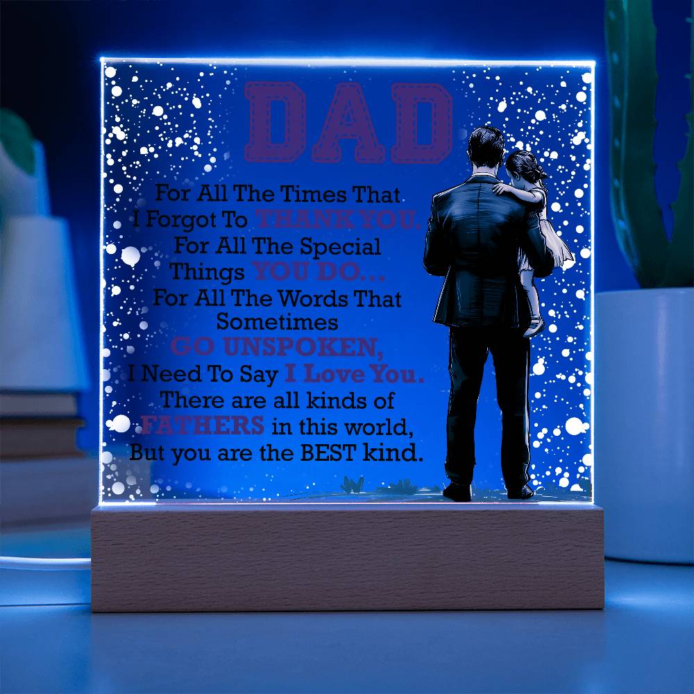 Thank You Dad - Acrylic LED  Square