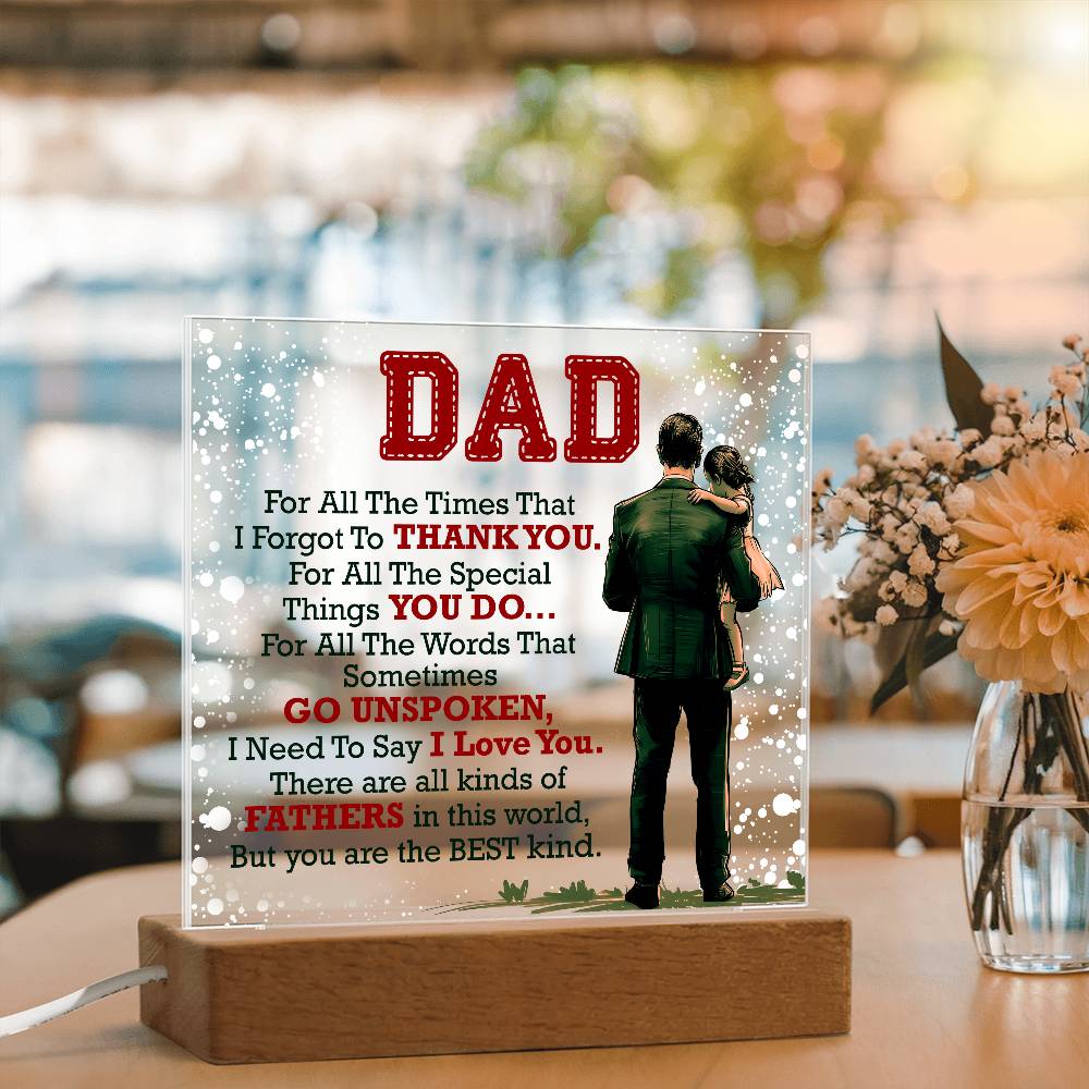 Thank You Dad - Acrylic LED  Square