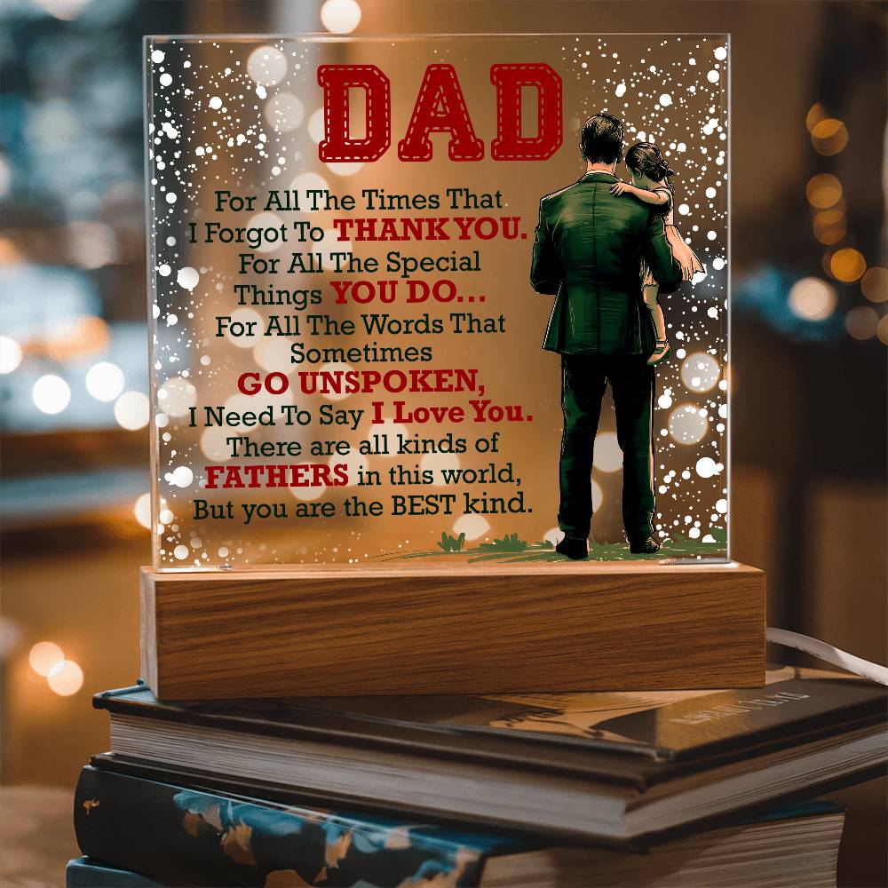Thank You Dad - Acrylic LED  Square
