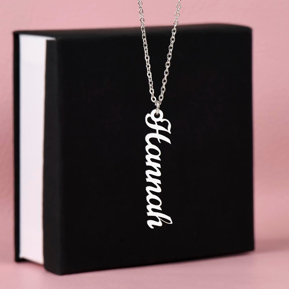 Mom-The Glue That Holds  Our Family - Multi Vertical Name Necklace