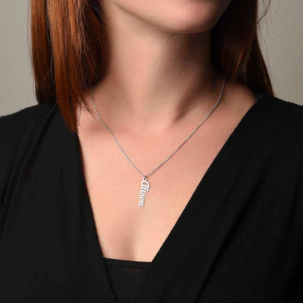 Mom-The Glue That Holds  Our Family - Multi Vertical Name Necklace