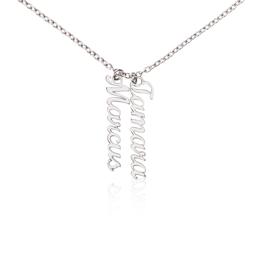 Mom-The Glue That Holds  Our Family - Multi Vertical Name Necklace