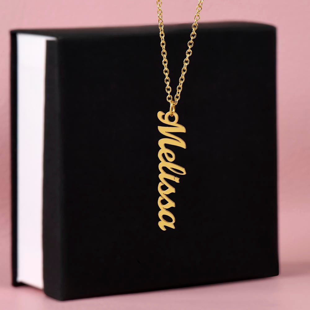 Mom-The Glue That Holds  Our Family - Multi Vertical Name Necklace