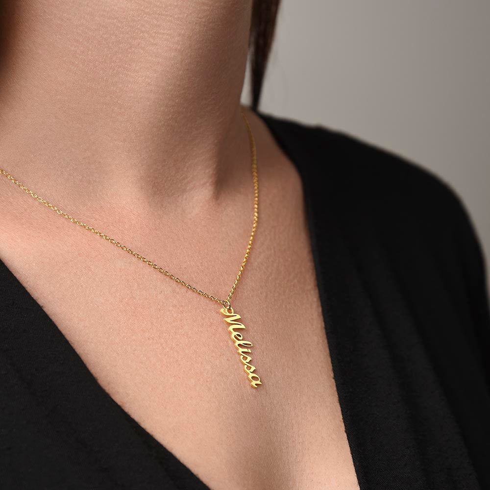 Mom-The Glue That Holds  Our Family - Multi Vertical Name Necklace