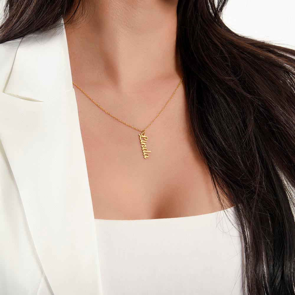 Mom-The Glue That Holds  Our Family - Multi Vertical Name Necklace