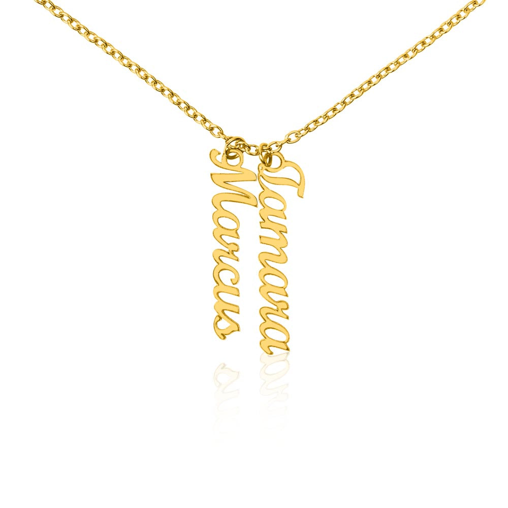 Mom-The Glue That Holds  Our Family - Multi Vertical Name Necklace
