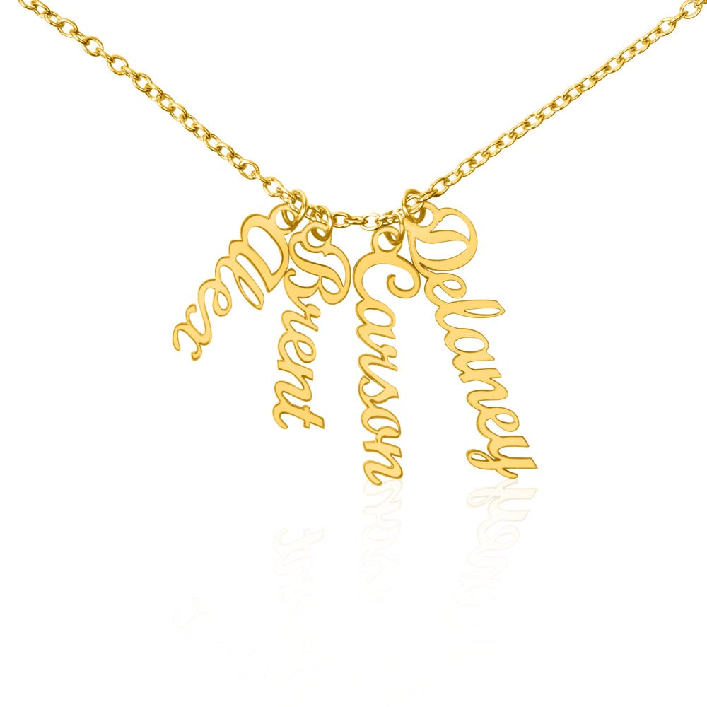 Grandma- Your Are Grace, Elegance, Strength - Multi Vertical Name Necklace