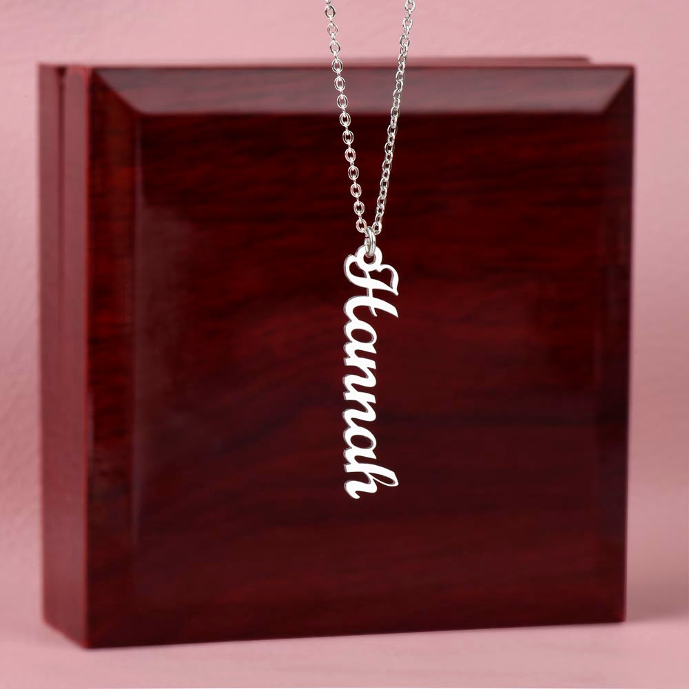 Mom-The Glue That Holds  Our Family - Multi Vertical Name Necklace