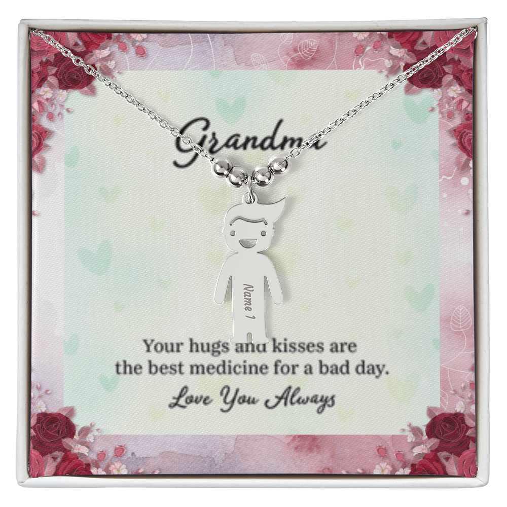 I Love You Always Grandma - Engraved Kid Charm Necklace