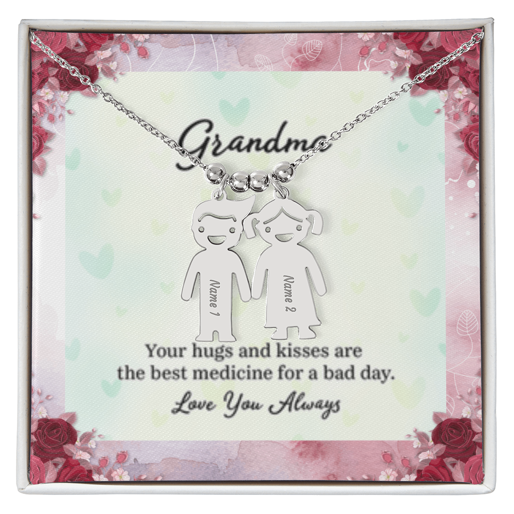 I Love You Always Grandma - Engraved Kid Charm Necklace