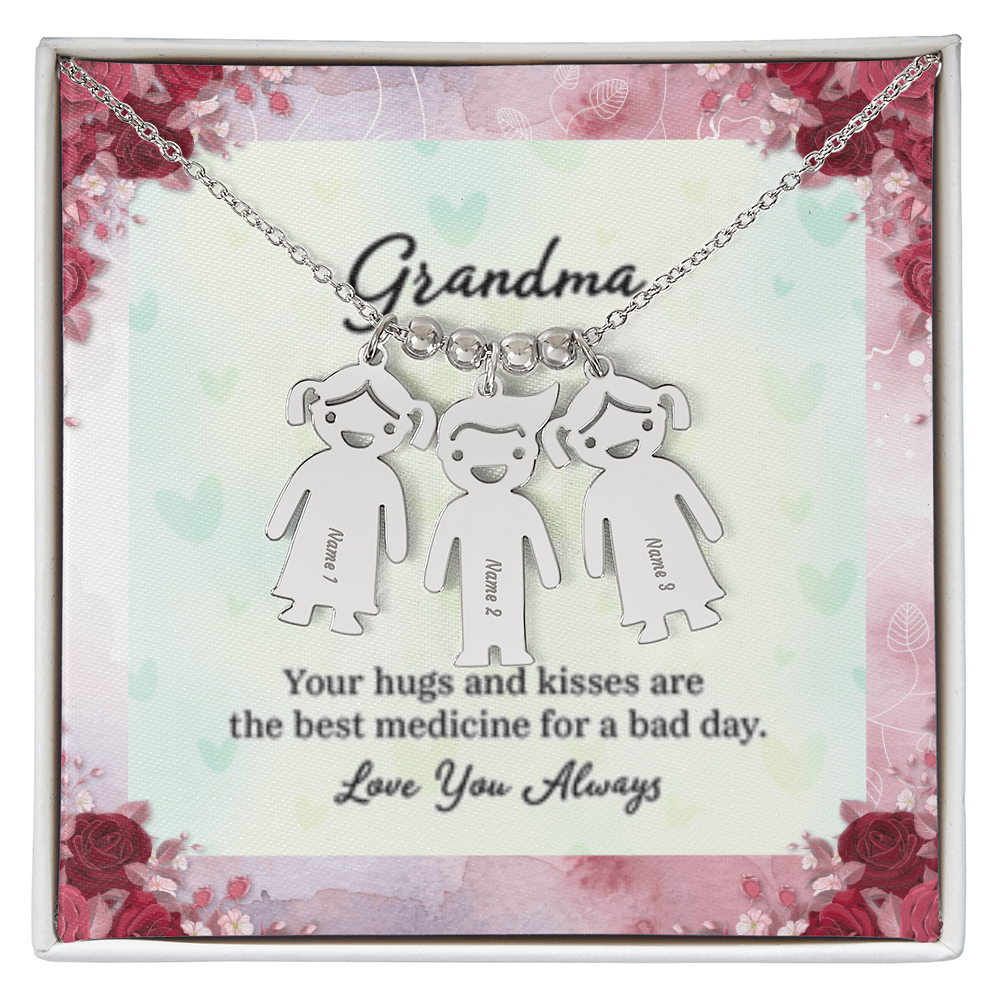 I Love You Always Grandma - Engraved Kid Charm Necklace