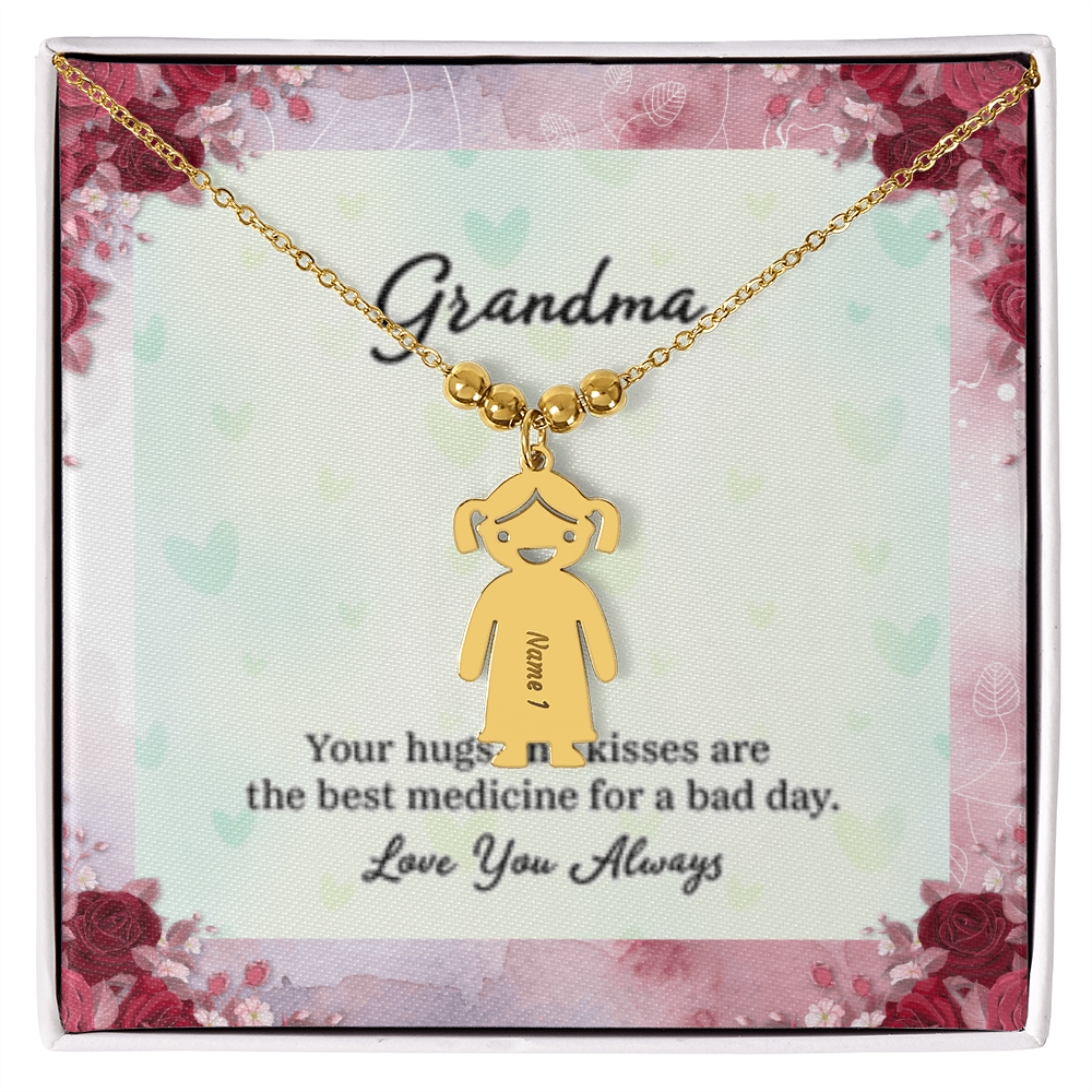 I Love You Always Grandma - Engraved Kid Charm Necklace