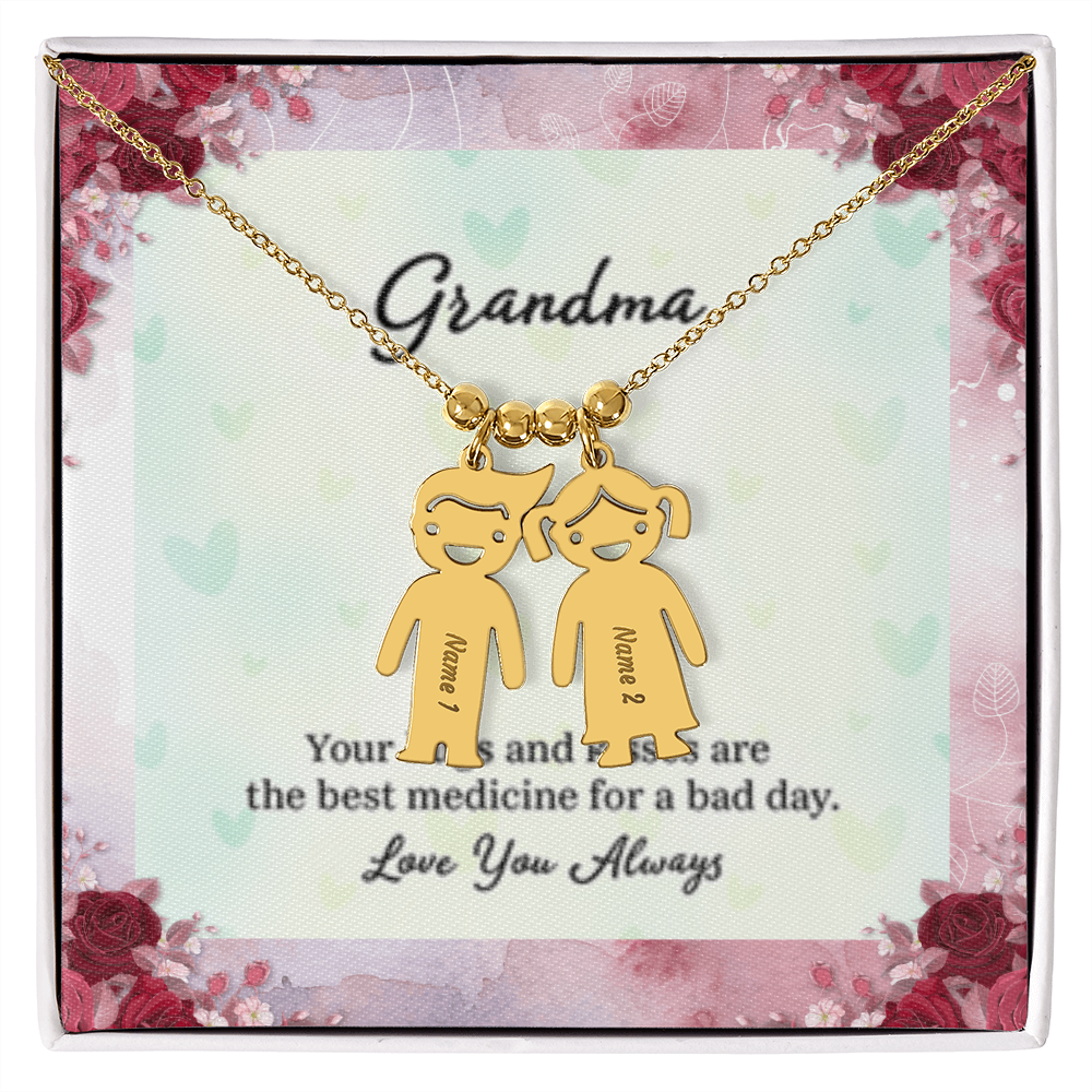 I Love You Always Grandma - Engraved Kid Charm Necklace