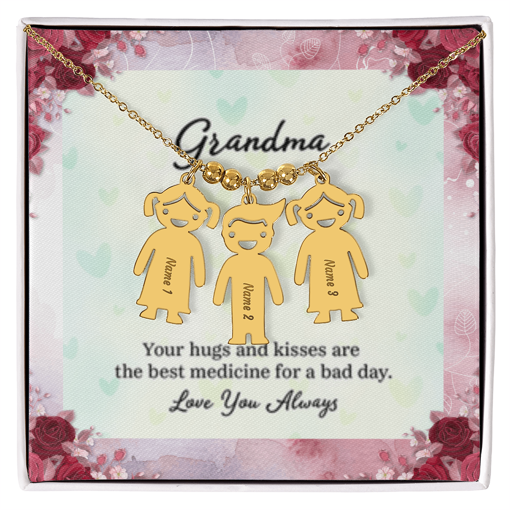 I Love You Always Grandma - Engraved Kid Charm Necklace