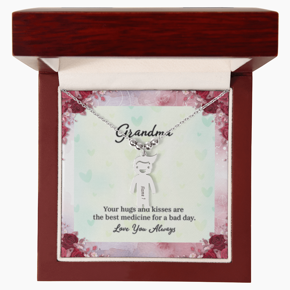 I Love You Always Grandma - Engraved Kid Charm Necklace