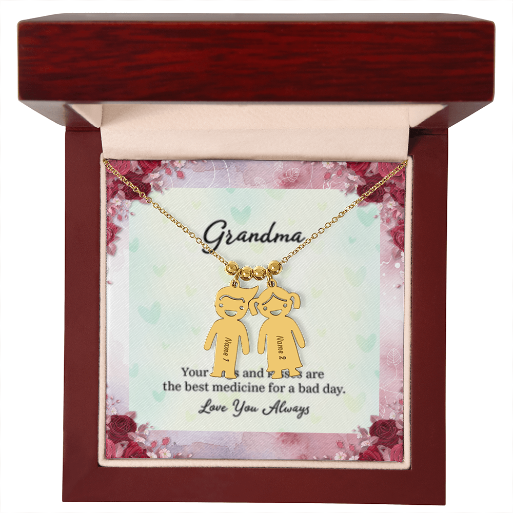 I Love You Always Grandma - Engraved Kid Charm Necklace