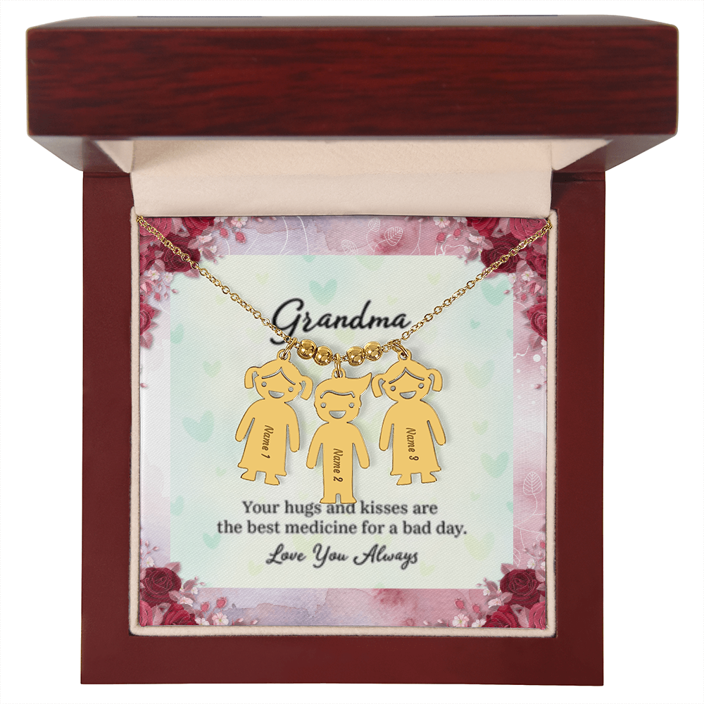 I Love You Always Grandma - Engraved Kid Charm Necklace