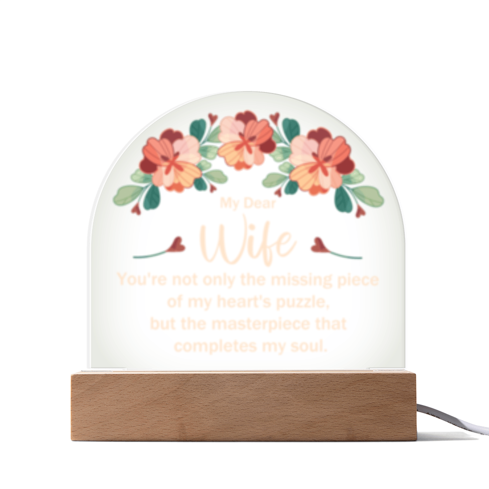 My Dear Wife-  Acrylic Square LED Plaque