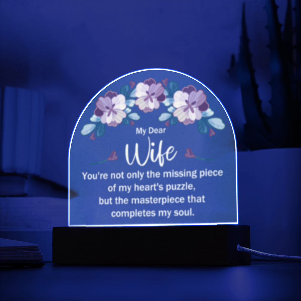 My Dear Wife-  Acrylic Square LED Plaque