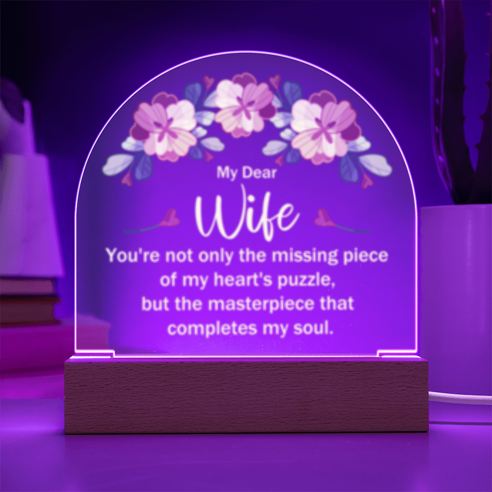 My Dear Wife-  Acrylic Square LED Plaque
