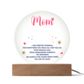 Mom I Am Forever Thankful! -  Acrylic Square LED Plaque