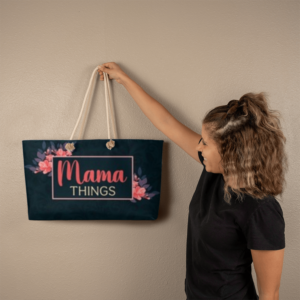 Label your things -with" Mama Things"- Weekend Tote Bag