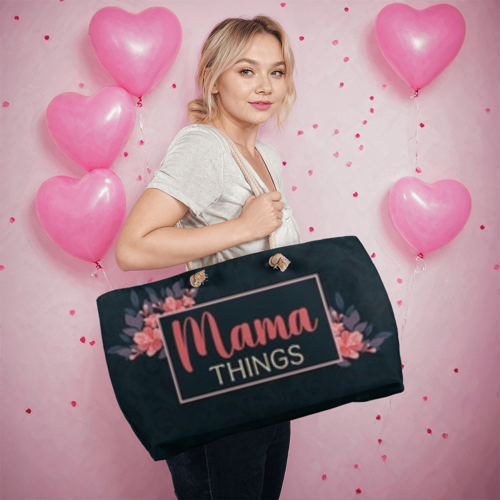 Label your things -with" Mama Things"- Weekend Tote Bag