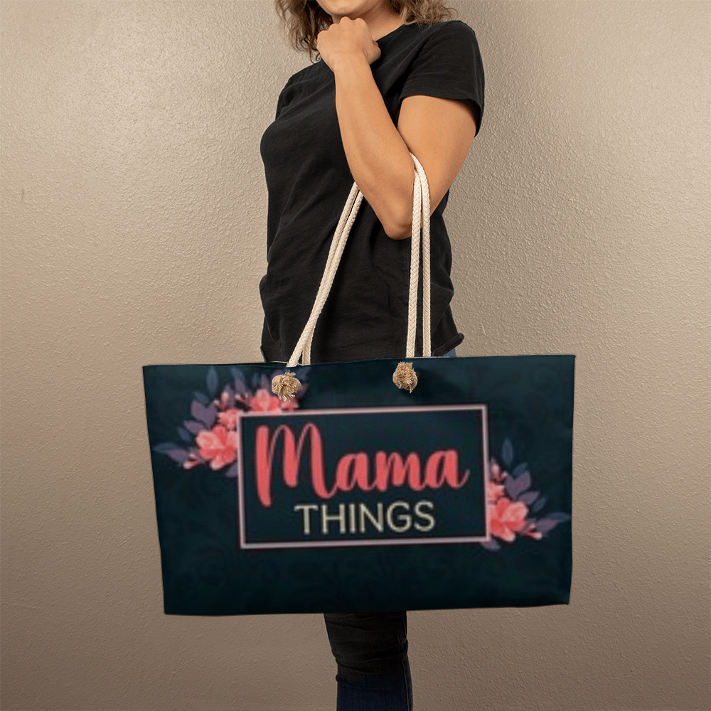Label your things -with" Mama Things"- Weekend Tote Bag