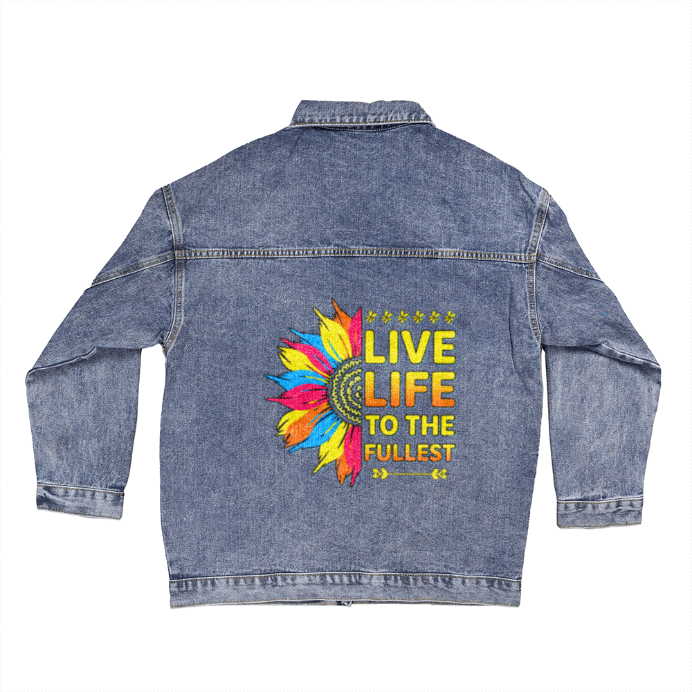 LIVE LIFE TO THE FULLEST - Over Size Boy Friend Jean Jacket