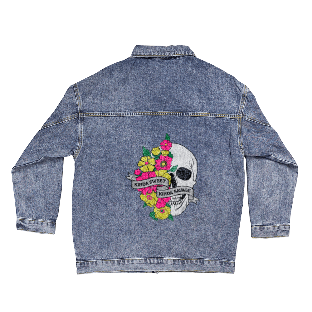 KINDA SWEET, KINDA SAVAGE - Oversized Boyfriend Jean Jacket
