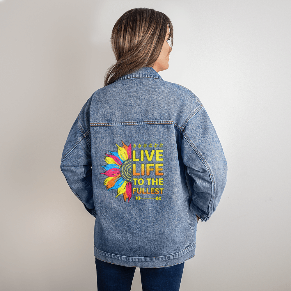 LIVE LIFE TO THE FULLEST - Over Size Boy Friend Jean Jacket