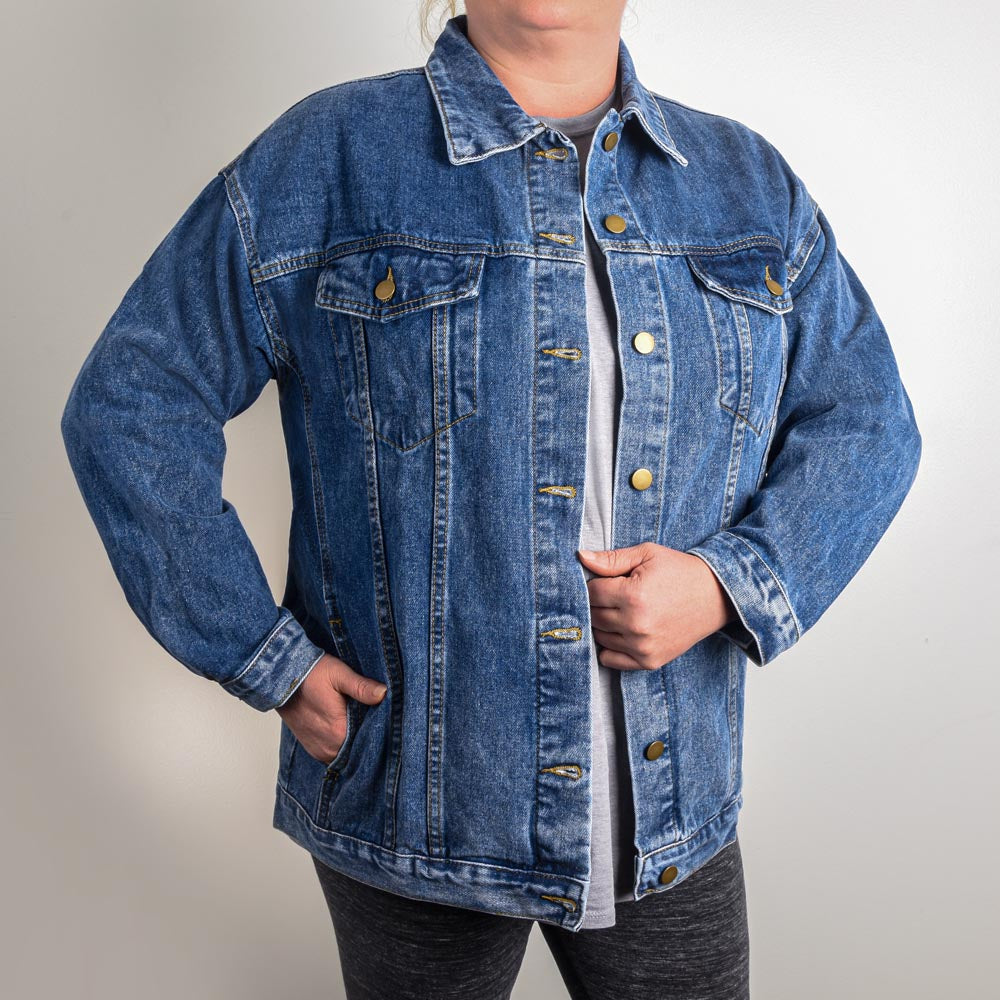 LIVE LIFE TO THE FULLEST - Over Size Boy Friend Jean Jacket
